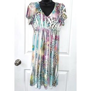 R. Rouge boutique Multicolor Short Sleeve summer dress with lots of Rhinestones